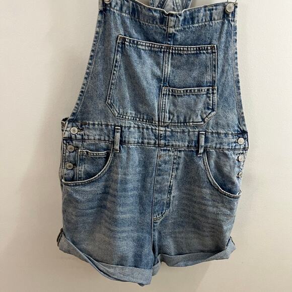 We the Free People Ziggy Denim Shortalls Short Overalls Size Large - Picture 9 of 10